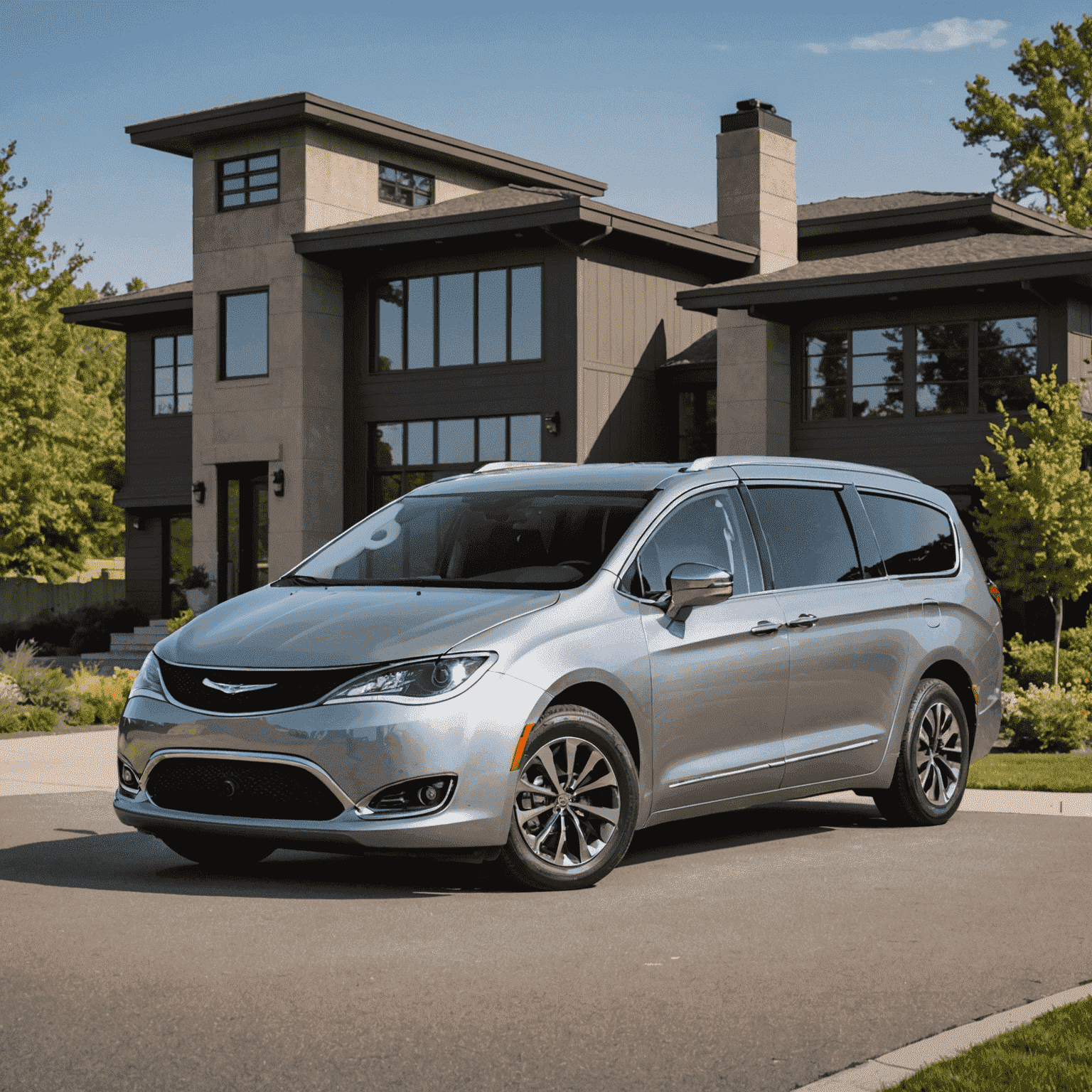 Chrysler Pacifica minivan in silver color, showcasing its sleek design and spacious interior perfect for family travel